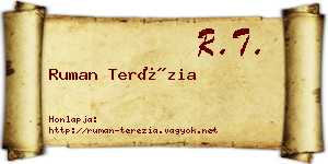 Ruman Terézia névjegykártya